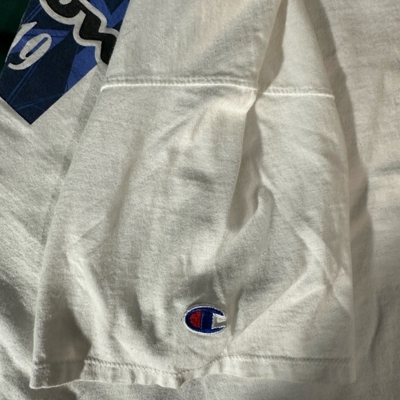 Large White Cotton Classic Jersey Tee with Script Logo - Picture 4 of 4